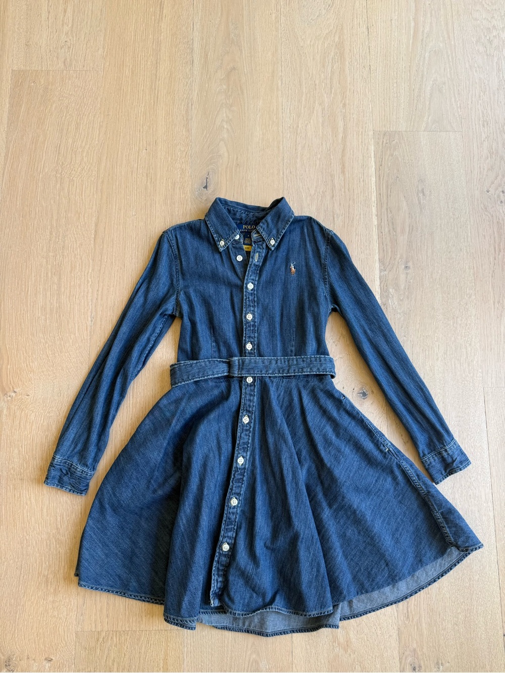Polo by Ralph Lauren Girls' Navy Denim Shirt Dress